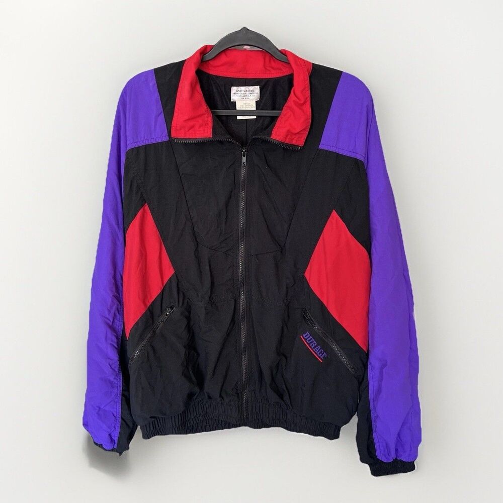 Vintage 90s 80s Duract Windbreaker Color Block Size M Gary Mandel